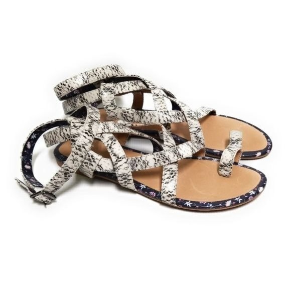 Cabi New Athena Strappy Gladiator Sandals Python Snakeskin Print #6002 Size 7 - Picture 3 of 9
